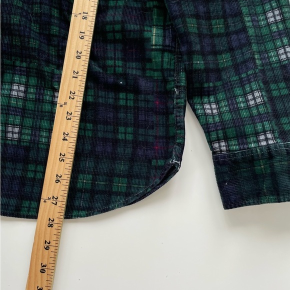 J.Crew Men's Garment Dyed Corduroy Tartan Patchwork Shacket Workshirt LARGE - Picture 11 of 11